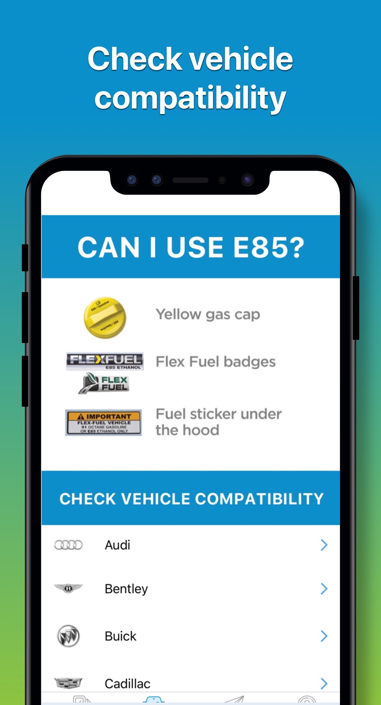 Flex fuel car checker